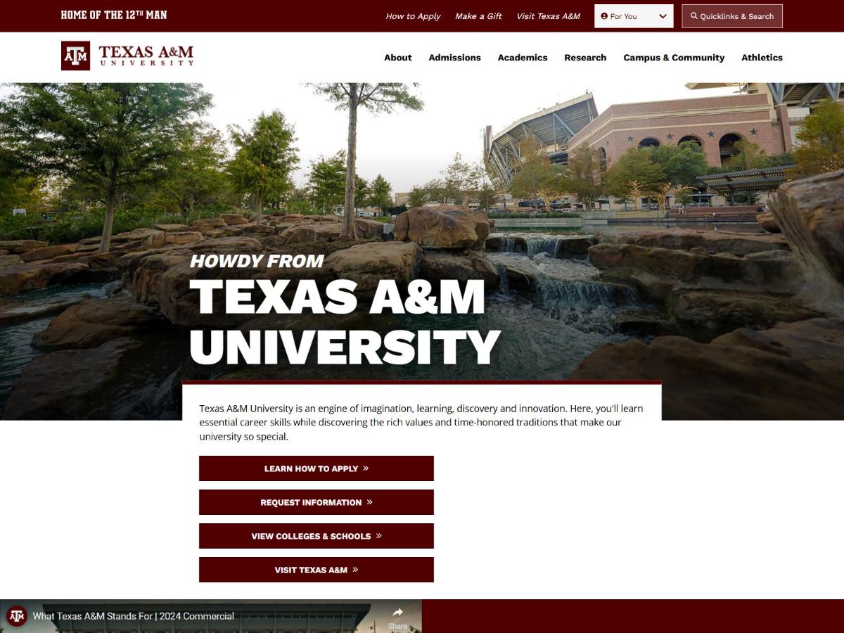 Trang web chính thức của Đại học Texas A&M